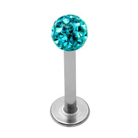 Smooth Glitzy Ball Labrets 1.2mm Gauge