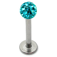 Smooth Glitzy Ball Labrets 1.6mm gauge 5mm Ball