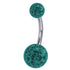 Belly Bar - Steel with Smooth Glitzy Ball (8mm and 5mm balls)