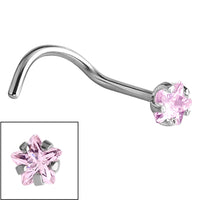 Steel Claw Set Jewelled Star Nose Studs