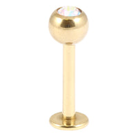Zircon Titanium Jewelled Labrets 1.2mm (Gold colour)