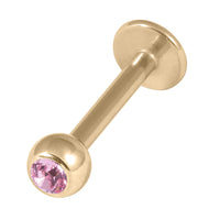 Zircon Steel Jewelled Labrets 1.2mm (Gold colour)