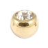 Zircon Steel Jewelled Balls 1.6mm (Gold colour)