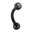 Black Steel Double Jewelled Micro Curved Barbell 1.2mm