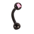 Black Steel Double Jewelled Micro Curved Barbell 1.2mm