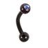 Black Steel Double Jewelled Micro Curved Barbell 1.2mm