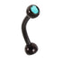 Black Steel Double Jewelled Micro Curved Barbell 1.2mm