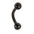 Black Steel Double Jewelled Micro Curved Barbell 1.2mm