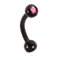 Black Steel Double Jewelled Micro Curved Barbell 1.2mm