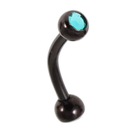 Black Steel Double Jewelled Micro Curved Barbell 1.2mm