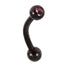 Black Steel Single Jewelled Micro Curved Barbell 1.2mm