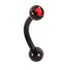 Black Steel Single Jewelled Micro Curved Barbell 1.2mm
