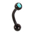 Black Steel Single Jewelled Micro Curved Barbell 1.2mm