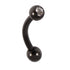 Black Steel Single Jewelled Micro Curved Barbell 1.2mm