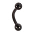 Black Steel Single Jewelled Micro Curved Barbell 1.2mm