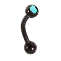 Black Steel Single Jewelled Micro Curved Barbell 1.2mm