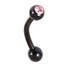 Black Steel Single Jewelled Micro Curved Barbell 1.2mm