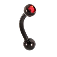 Black Steel Single Jewelled Micro Curved Barbell 1.2mm