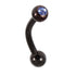 Black Steel Single Jewelled Micro Curved Barbell 1.2mm