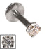 Steel Internally Threaded Claw Set Jewelled Labrets 1.2mm