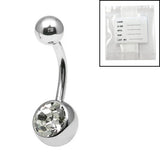 Sterile Titanium Jewelled Belly Bars