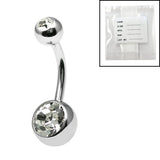 Sterile Titanium Double Jewelled Belly Bars