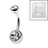 Sterile Titanium Double Jewelled Belly Bars