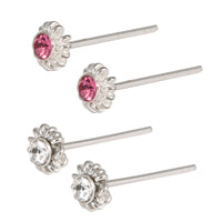 Silver Studs - Tiny Jewelled Nose Studs