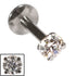 Steel Internally Threaded Claw Set Jewelled Labrets 1.2mm