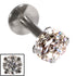 Steel Internally Threaded Claw Set Jewelled Labrets 1.2mm