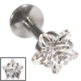 Steel Internally Threaded Claw Set Star Jewelled Labrets 1.2mm