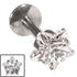 Steel Internally Threaded Claw Set Star Jewelled Labrets 1.2mm