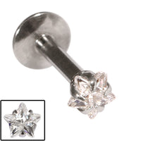 Steel Internally Threaded Claw Set Star Jewelled Labrets 1.2mm