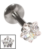 Steel Internally Threaded Claw Set Star Jewelled Labrets 1.2mm