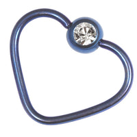 Titanium Coated Steel Jewelled Continuous Heart Twist Rings