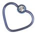 Titanium Coated Steel Jewelled Continuous Heart Twist Rings