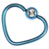 Titanium Coated Steel Jewelled Continuous Heart Twist Rings