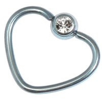 Titanium Coated Steel Jewelled Continuous Heart Twist Rings