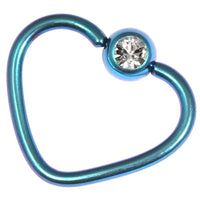 Titanium Coated Steel Jewelled Continuous Heart Twist Rings