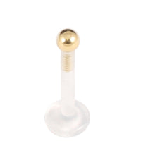 Bioflex Push-fit Labret with Zircon Steel Ball (Gold colour)
