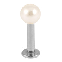 Steel Labret with Acrylic Pearl Ball 1.6mm