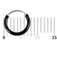 Black Coated Sterling Silver Hoops - Earrings