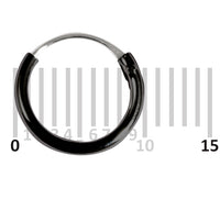Black Coated Sterling Silver Hoops - Earrings