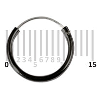 Black Coated Sterling Silver Hoops - Earrings