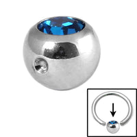 Steel Clip in Jewelled Balls 4mm