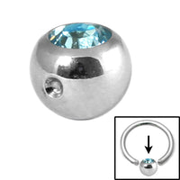 Steel Clip in Jewelled Balls 4mm