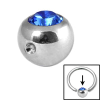 Steel Clip in Jewelled Balls 4mm