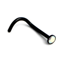 Black Steel Jewelled Nose Stud