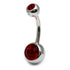 Titanium Double Jewelled Belly Bars 8mm Mirror Polish