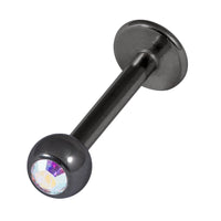 Black Titanium Jewelled Labrets 1.6x10mm